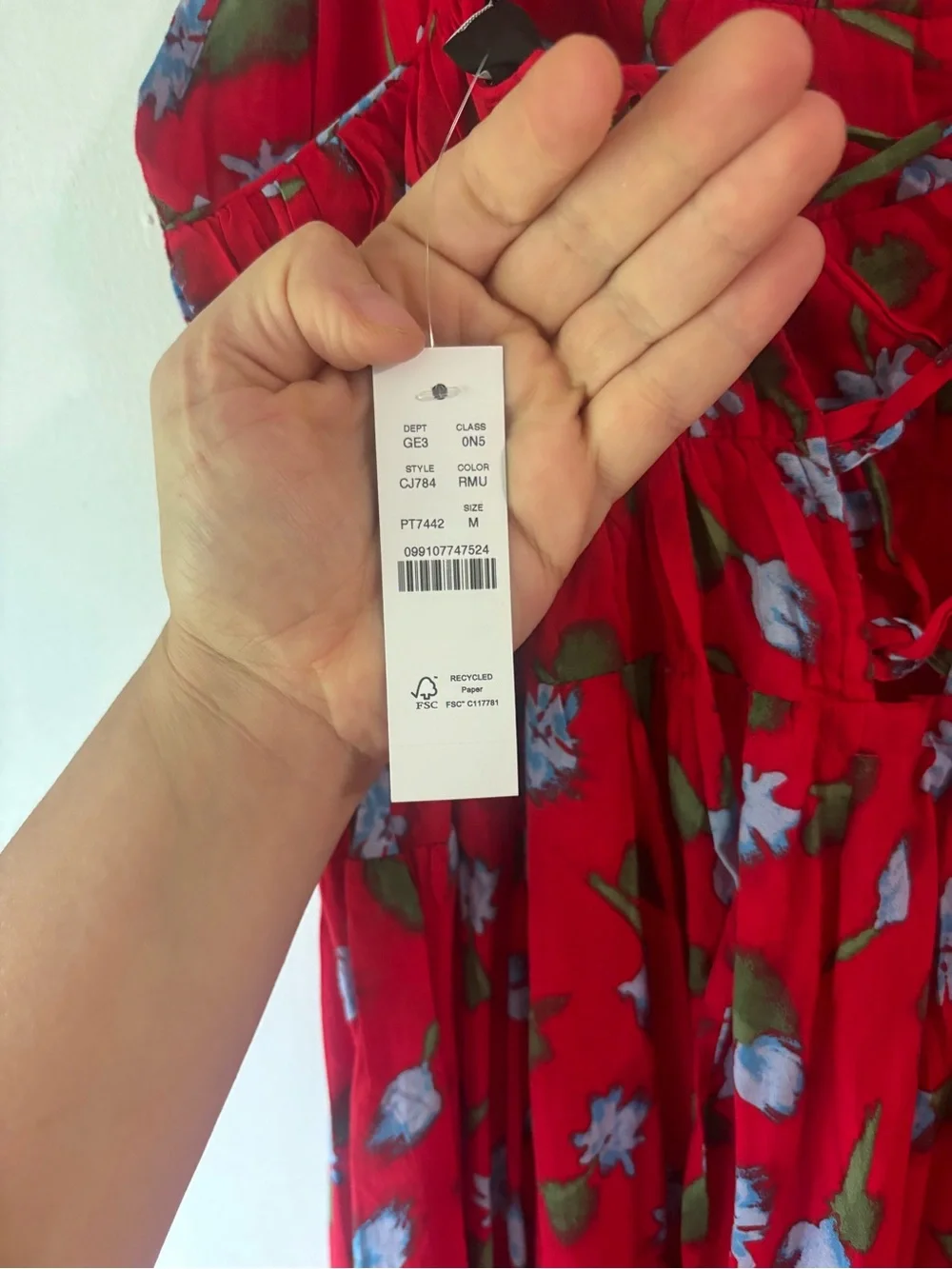 J. Crew Red Floral Midi Sundress